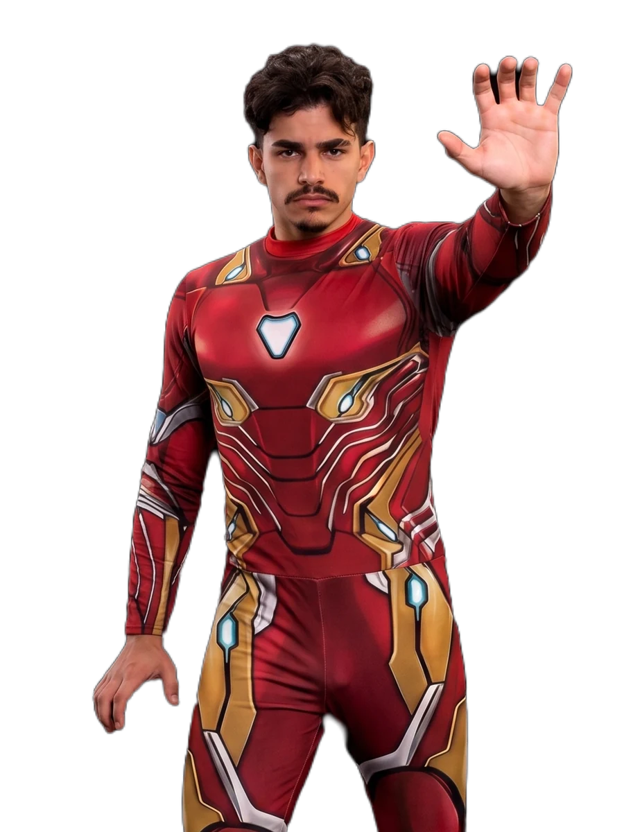 Bistecone em cosplay de Iron Man